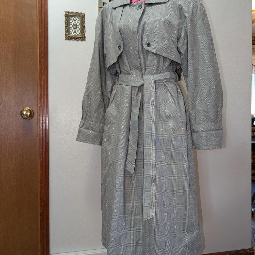 Gray Trench Coat with Belt